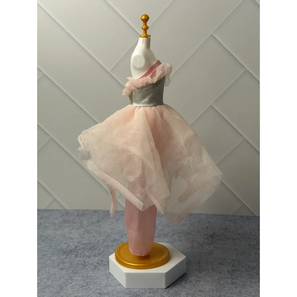 1991 Barbie Fashion Gift Pack Set Pink Silver Dress Gown Strapless Tulle Skirt